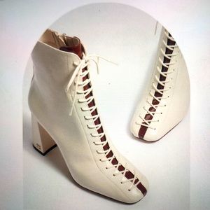 Sam Edelman, Women Booties, Ivory/Copper, Leather, SZ 10M, NWT, never worn!!!